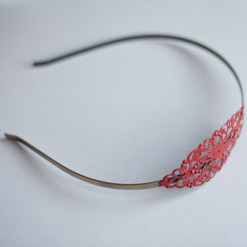 Bronze Metal Headband - Cherry